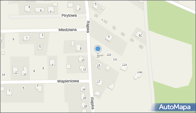 Szewce, Rajska, 13, mapa Szewce