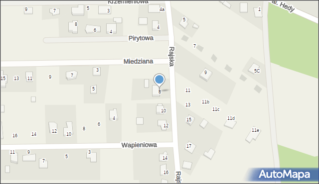 Szewce, Rajska, 8, mapa Szewce
