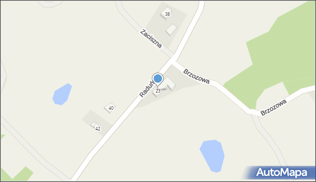 Sznurki, Raduńska, 23, mapa Sznurki