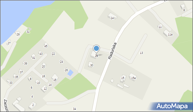 Sznurki, Raduńska, 28, mapa Sznurki