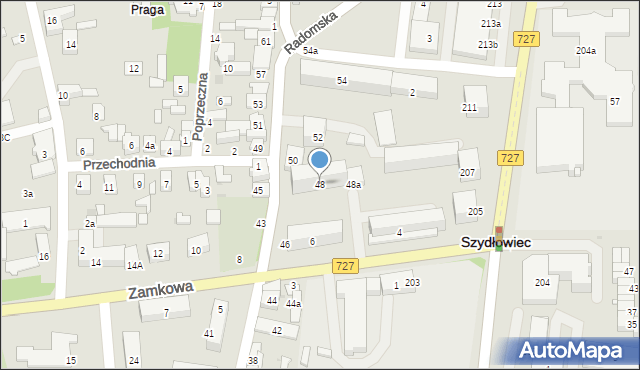 Szydłowiec, Radomska, 48, mapa Szydłowiec