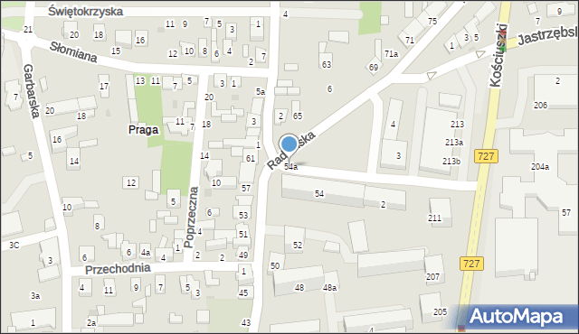 Szydłowiec, Radomska, 54a, mapa Szydłowiec