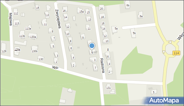 Tanowo, Radosna, 5, mapa Tanowo