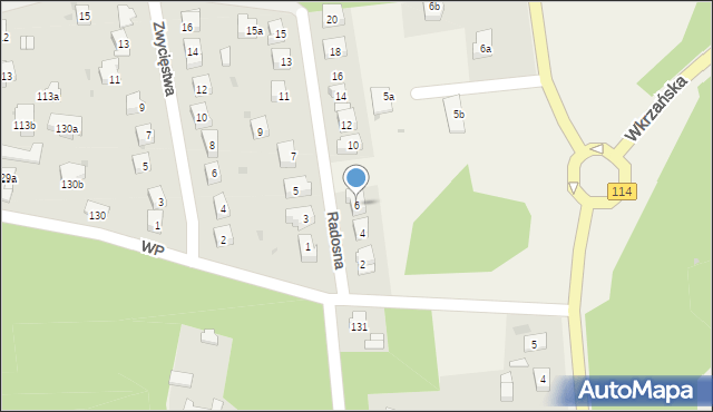 Tanowo, Radosna, 6, mapa Tanowo