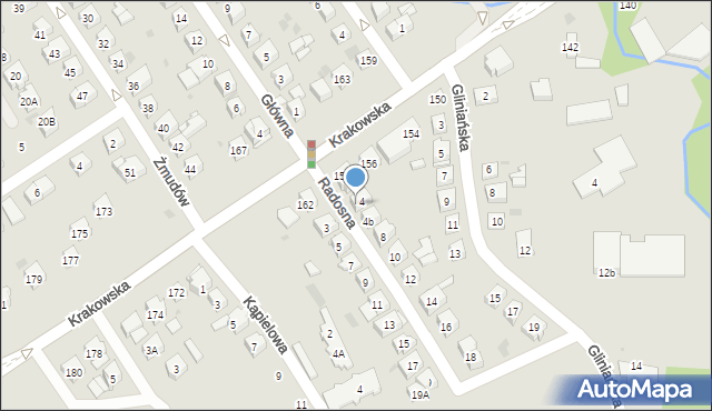 Tarnów, Radosna, 4A, mapa Tarnów