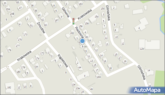 Tarnów, Radosna, 7, mapa Tarnów