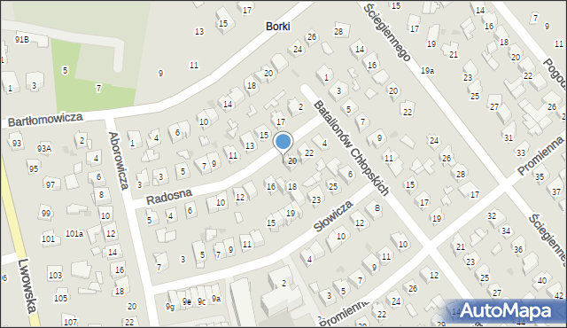 Tomaszów Lubelski, Radosna, 16a, mapa Tomaszów Lubelski