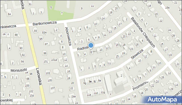 Tomaszów Lubelski, Radosna, 6, mapa Tomaszów Lubelski