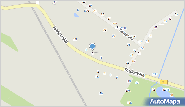 Tomaszów Mazowiecki, Radomska, 3, mapa Tomaszów Mazowiecki