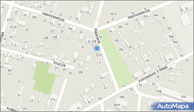 Tomaszów Mazowiecki, Radosna, 3, mapa Tomaszów Mazowiecki