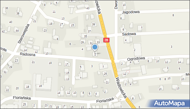 Tomice, Radosna, 2, mapa Tomice