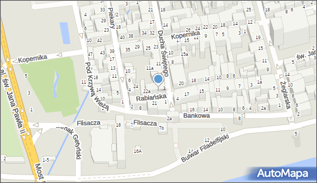 Toruń, Rabiańska, 22, mapa Torunia