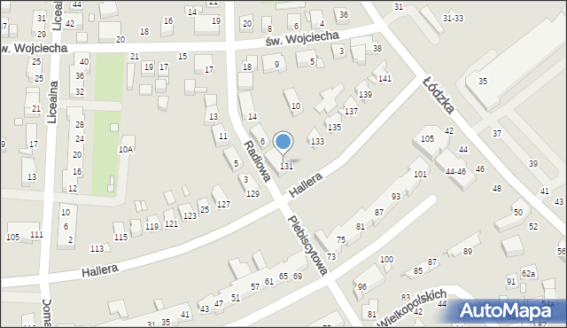 Toruń, Radiowa, 2, mapa Torunia