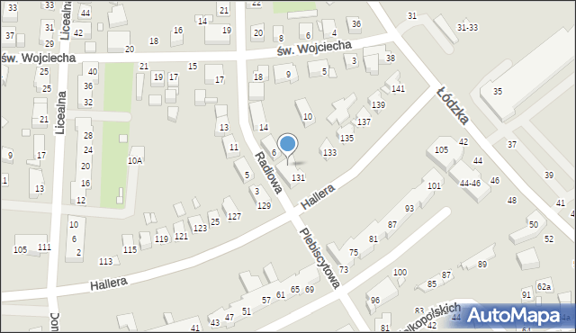 Toruń, Radiowa, 4, mapa Torunia