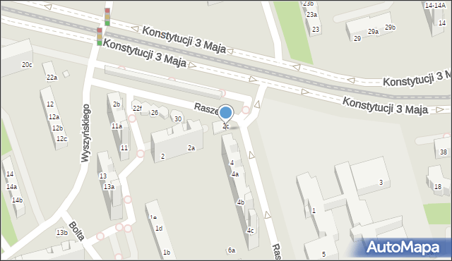 Toruń, Raszei Leona, 2d, mapa Torunia