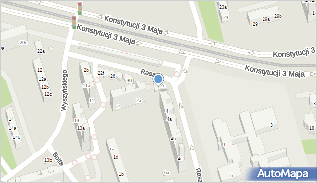 Toruń, Raszei Leona, 2e, mapa Torunia