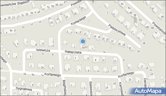 Toruń, Ratajczaka Franciszka, 5, mapa Torunia