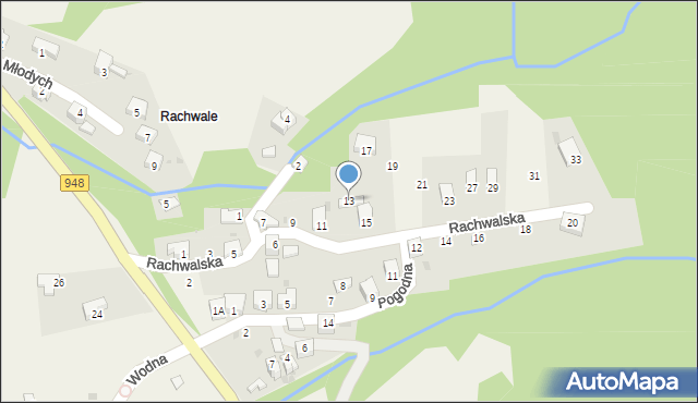 Tresna, Rachwalska, 13, mapa Tresna