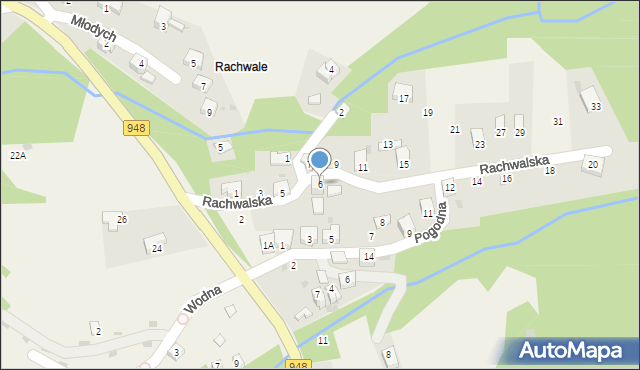 Tresna, Rachwalska, 6, mapa Tresna