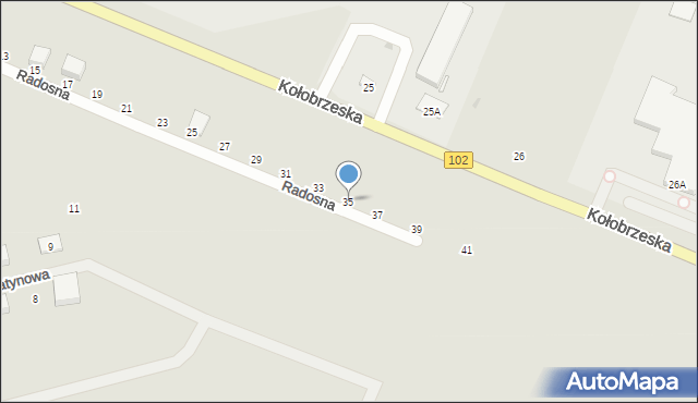 Trzebiatów, Radosna, 35, mapa Trzebiatów