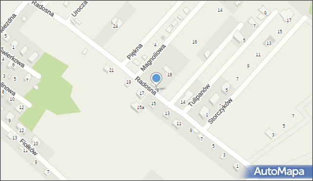 Tuliszów, Radosna, 18, mapa Tuliszów