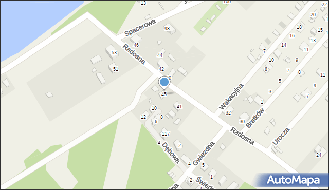 Tuliszów, Radosna, 45, mapa Tuliszów