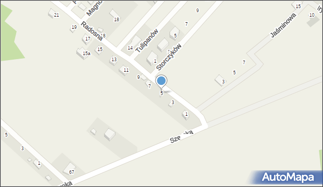 Tuliszów, Radosna, 5, mapa Tuliszów