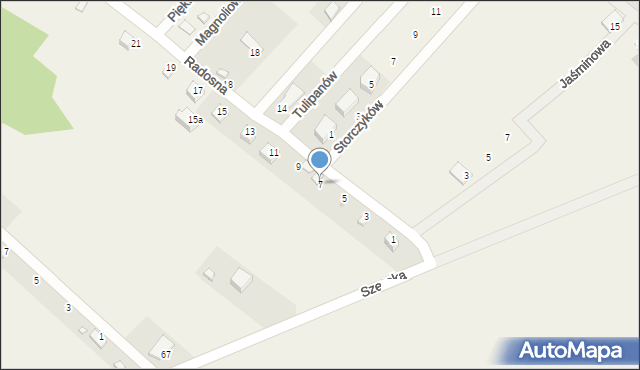 Tuliszów, Radosna, 7, mapa Tuliszów