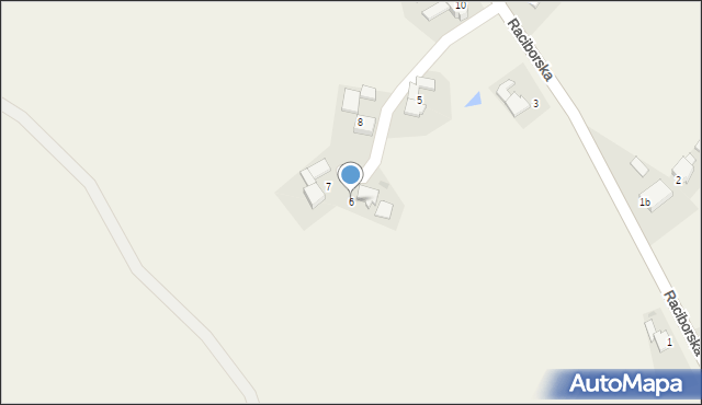 Turze, Raciborska, 6, mapa Turze