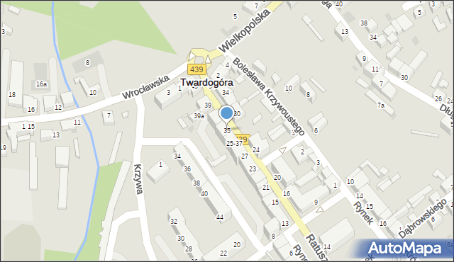 Twardogóra, Ratuszowa, 35, mapa Twardogóra