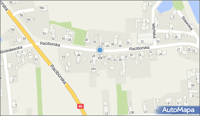 Tworków, Raciborska, 43a, mapa Tworków