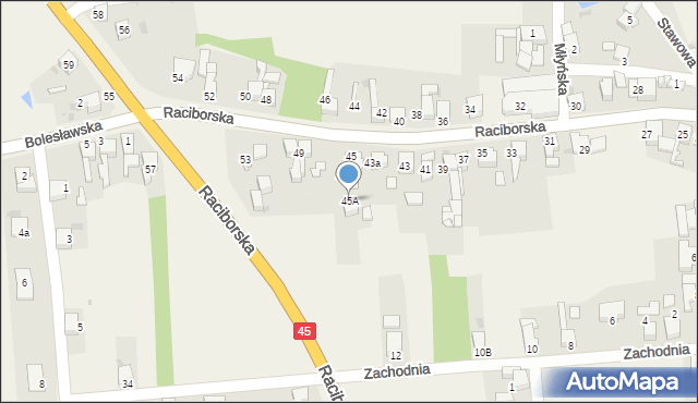 Tworków, Raciborska, 45A, mapa Tworków