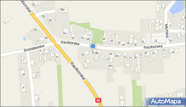 Tworków, Raciborska, 51, mapa Tworków