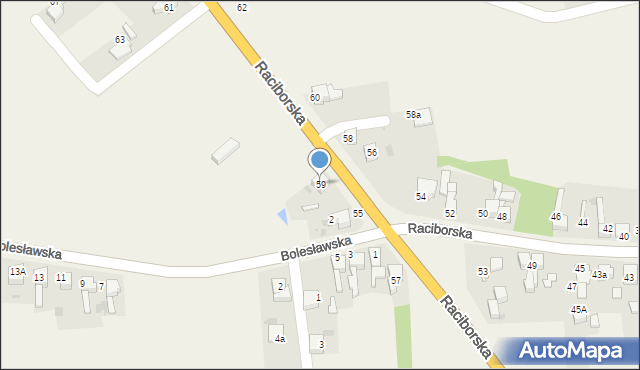 Tworków, Raciborska, 59, mapa Tworków