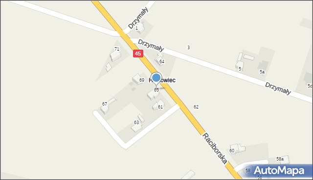 Tworków, Raciborska, 65, mapa Tworków