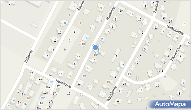 Tyniec Mały, Radosna, 13, mapa Tyniec Mały