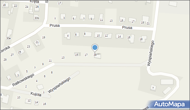 Unisław, Ratkowskiego, ks., 19, mapa Unisław