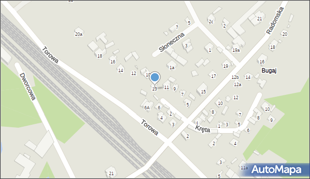 Wąchock, Radomska, 13, mapa Wąchock