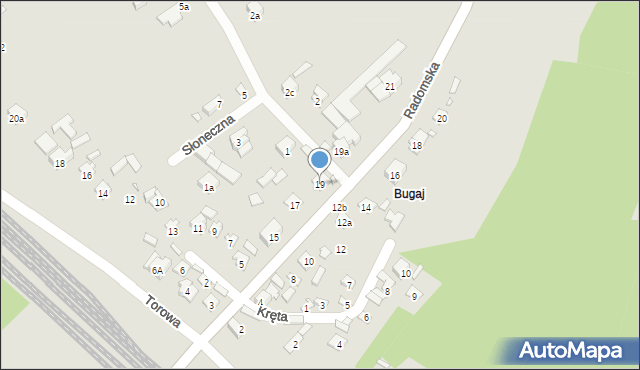 Wąchock, Radomska, 19, mapa Wąchock