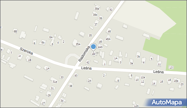 Wąchock, Radomska, 44, mapa Wąchock