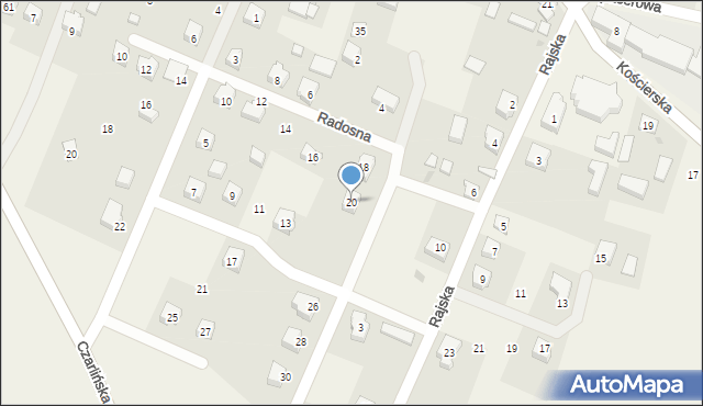 Wąglikowice, Radosna, 20, mapa Wąglikowice