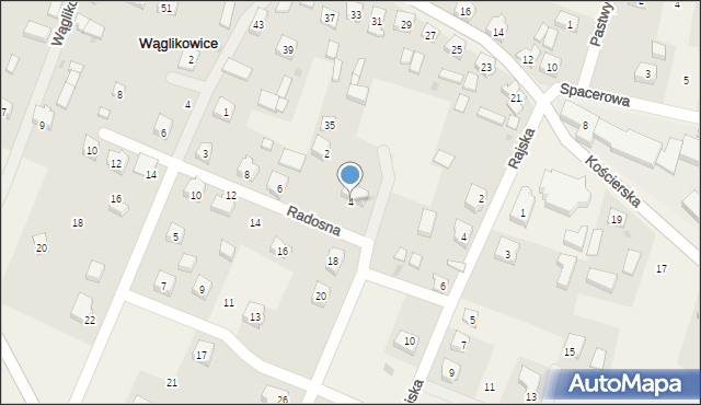 Wąglikowice, Radosna, 4, mapa Wąglikowice