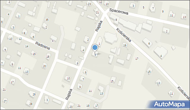 Wąglikowice, Rajska, 3, mapa Wąglikowice