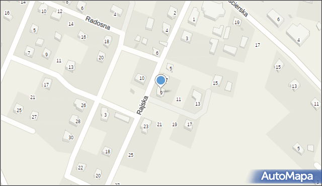 Wąglikowice, Rajska, 9, mapa Wąglikowice