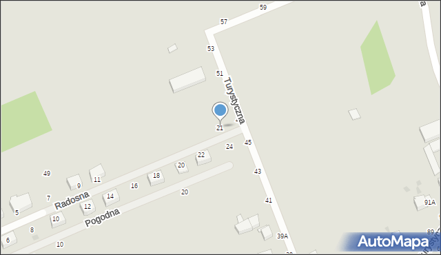 Warka, Radosna, 21, mapa Warka