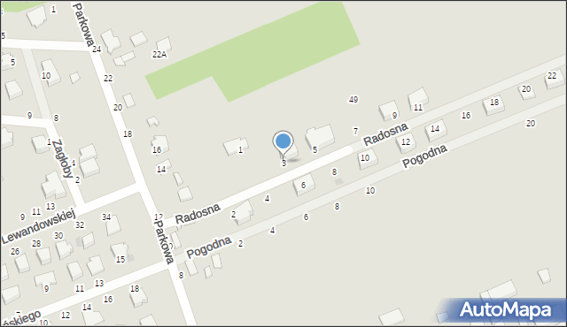 Warka, Radosna, 3, mapa Warka