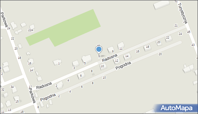 Warka, Radosna, 7, mapa Warka