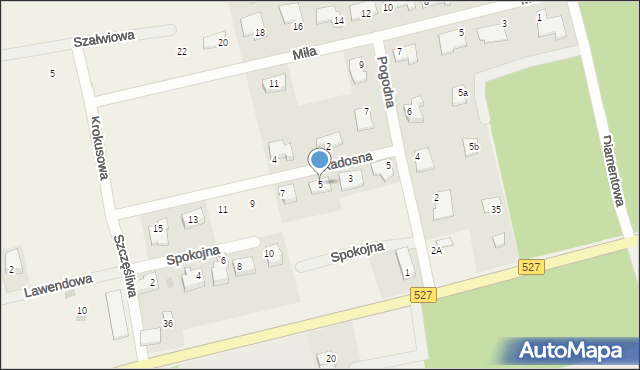 Warkały, Radosna, 5, mapa Warkały