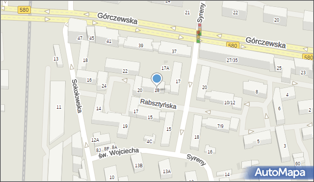 Warszawa, Rabsztyńska, 18, mapa Warszawy