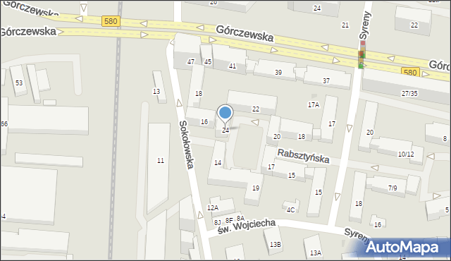 Warszawa, Rabsztyńska, 24, mapa Warszawy